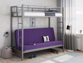 Кровать двухъярусная с диваном "Мадлен" (Серый/Фиолетовый) в Челябинске - mebel-74.com | фото