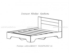КВАДРО-2 Кровать 1600 с основанием и ПМ (ЦРК.КВД.04 кровать с ортопед. с ПМ) в Челябинске - mebel-74.com | фото