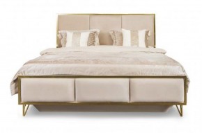 Кровать Lara 1800 с мягким изголовьем + основание (белый глянец) в Челябинске - mebel-74.com | фото