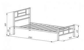 Кровать металлическая "Кадис 900х1900" Белый в Челябинске - mebel-74.com | фото