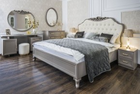 Кровать Мокко 1600 с мягким изголовьем + основание (серый камень) в Челябинске - mebel-74.com | фото