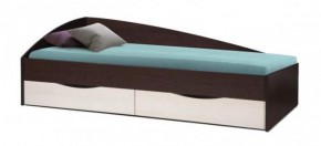 Кровать одинарная "Фея - 3" асимметричная 2000х900 (венге / вудлайн кремовый) в Челябинске - mebel-74.com | фото