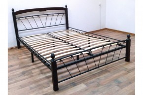 Кровать "Муза 1" КМД10  Черная (1600*2000) (ножки-шоколад) с коваными изделиями в Челябинске - mebel-74.com | фото