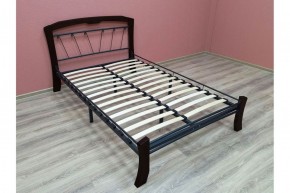 Кровать "Муза 4 Лайт" КМД9 Черная (1400*2000) (ножки-шоколад) с коваными изделиями в Челябинске - mebel-74.com | фото