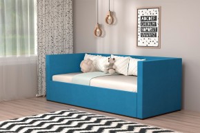 Кровать с ПМ (арт.030) (с/м 900*2000мм) (б/матр), ткань синяя в Челябинске - mebel-74.com | фото