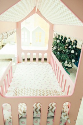 Кровать-домик без ящика 800*1600 (Розовый) в Челябинске - mebel-74.com | фото