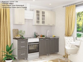 Кухонный гарнитур Луксор-евро 1600 серый-кремовый в Челябинске - mebel-74.com | фото