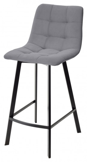 Полубарный стул CHILLI-QB SQUARE серый #27, велюр / черный каркас (H=66cm) М-City в Челябинске - mebel-74.com | фото