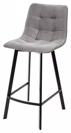 Полубарный стул CHILLI-QB SQUARE светло-серый #26, велюр / черный каркас (H=66cm) М-City в Челябинске - mebel-74.com | фото
