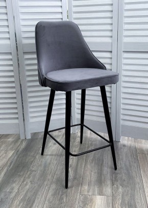 Полубарный стул NEPAL-PB СЕРЫЙ #27, велюр/ черный каркас (H=68cm) М-City в Челябинске - mebel-74.com | фото