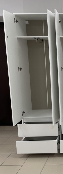Шкаф 2-ств. с 2 ящиками и вешалкой "Бьянко" в Челябинске - mebel-74.com | фото