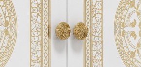 Шкаф 4-х дверный с зеркалами (12.244) Грация (белый/золото) в Челябинске - mebel-74.com | фото