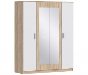 Шкаф 4х дверный с зеркалами Уют СБ-2750/1 (Дуб Сонома/Белый) в Челябинске - mebel-74.com | фото