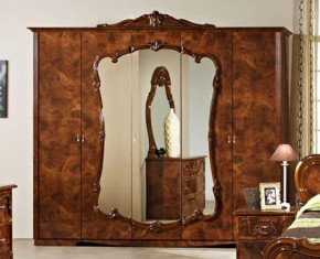 Шкаф 5-и дверный с зеркалами (20.145) Тициана (орех) в Челябинске - mebel-74.com | фото