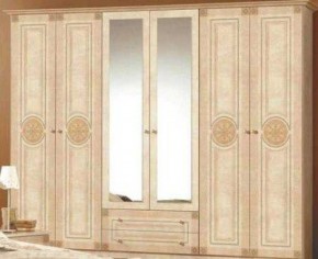 Шкаф 6-и дверный с зеркалами (02.146) Рома (беж) в Челябинске - mebel-74.com | фото