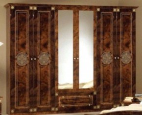 Шкаф 6-и дверный с зеркалами (02.146) Рома (орех) в Челябинске - mebel-74.com | фото