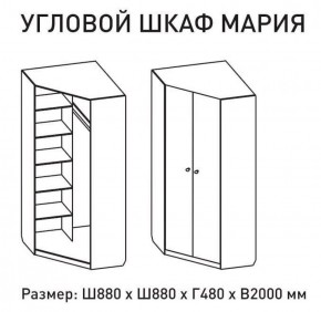 Шкаф угловой Мария 880*880 (ЛДСП 1 кат.) в Челябинске - mebel-74.com | фото