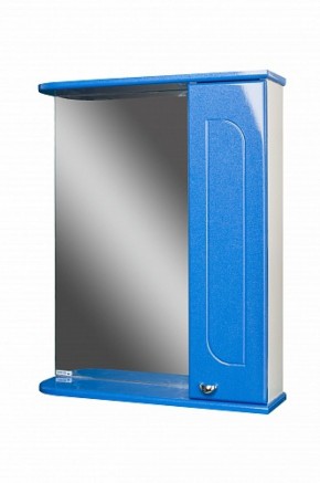 Шкаф-зеркало Радуга Синий металлик 55 правый АЙСБЕРГ (DA1129HZR) в Челябинске - mebel-74.com | фото