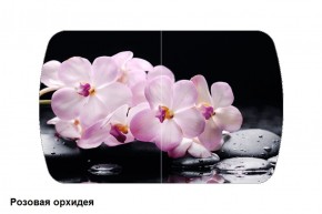Стол Бостон 900*600 (опоры Брифинг) Стекло/фотопечать Розовая Орхидея в Челябинске - mebel-74.com | фото