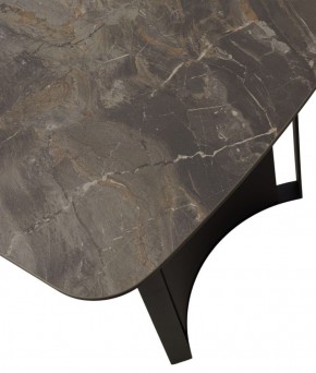 Стол RASMUS 160 KL-80 Серый мрамор, итальянская керамика / черный каркас, ®DISAUR в Челябинске - mebel-74.com | фото